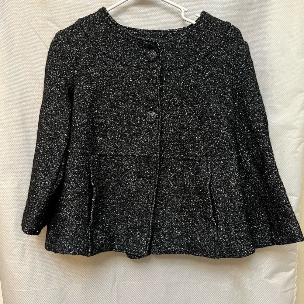 JS Collections Black and metallic jacket Coat. M